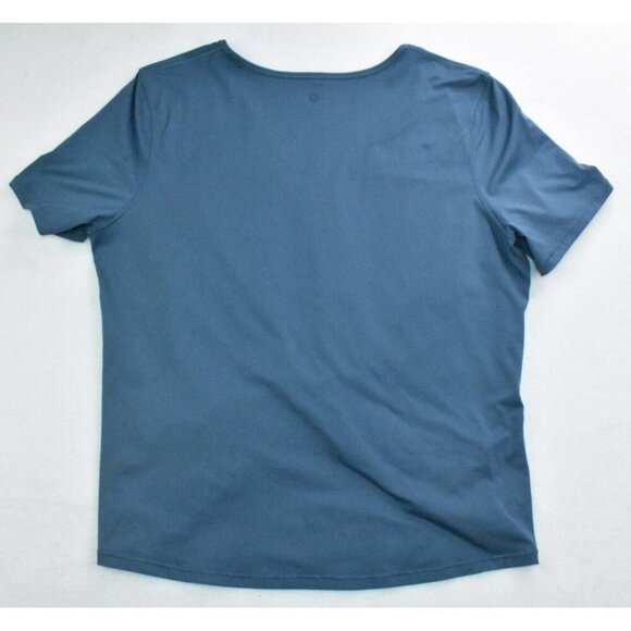 Lululemon Do the Daily Women's Shirt Size 8 Code Blue Short Sleeve Top Cross - Picture 6 of 9